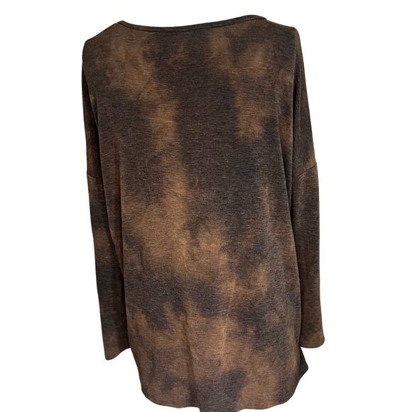 Yahada Brown Tie Dye Cozy & Soft Fall Sweatshirt women’s size large - Picture 3 of 8